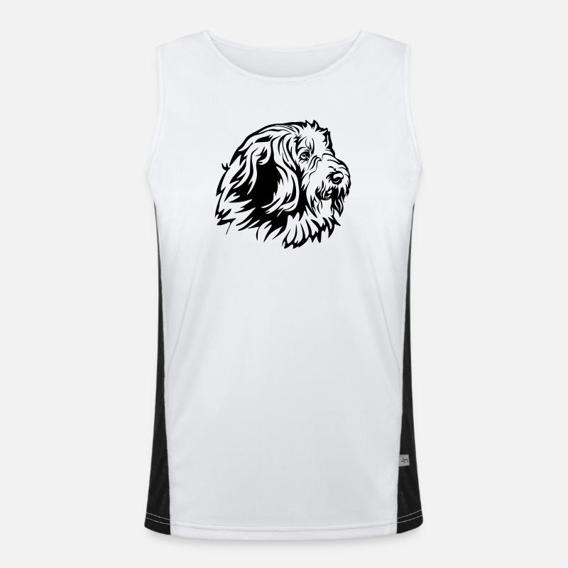 Bearded Collie Head Men's Functional Contrast Tank Top 