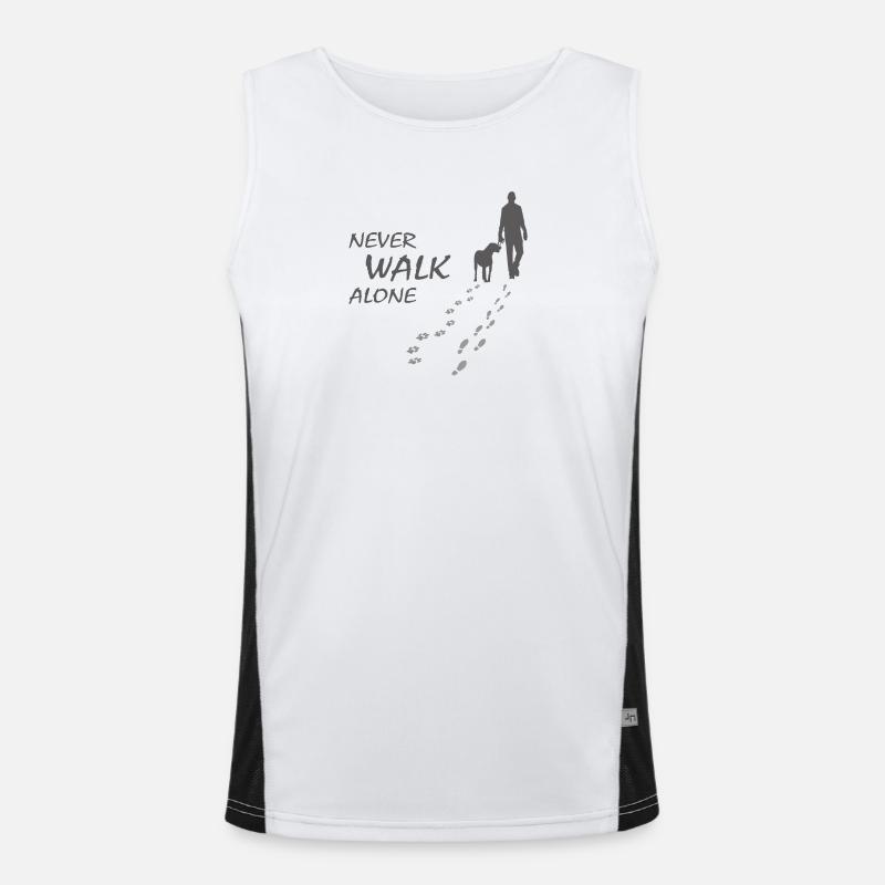 Hund - NEVER WALK ALONE Gassi Funktionelles Kontrast-Tank Top für Männer 