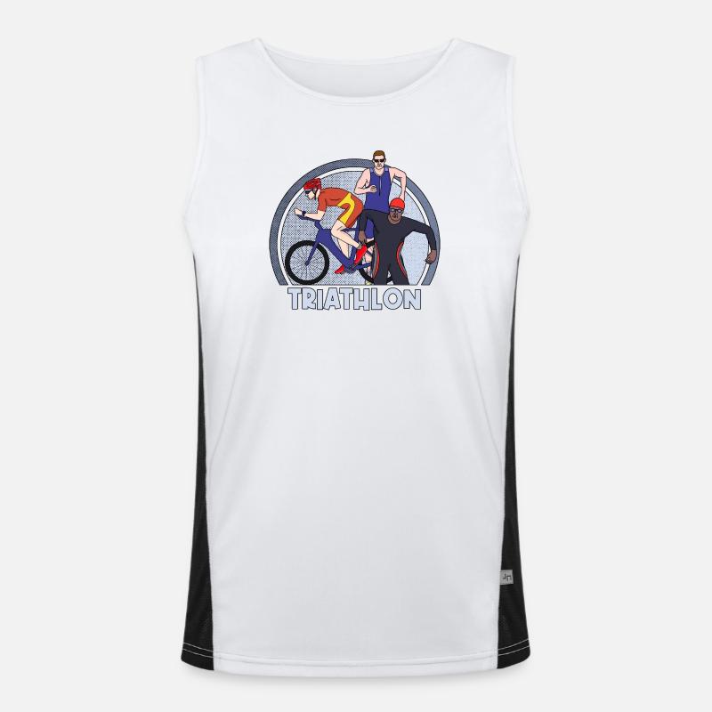 Triathlon - Men's Functional Contrast Tank Top  - white/black