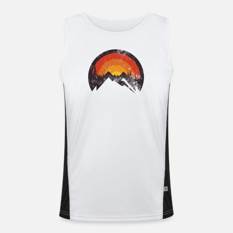 Sunset Ridge Mountain Silhouette Men's Functional Contrast Tank Top 