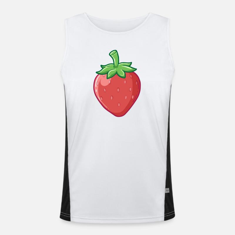 Erdbeere Funktionelles Kontrast-Tank Top für Männer 