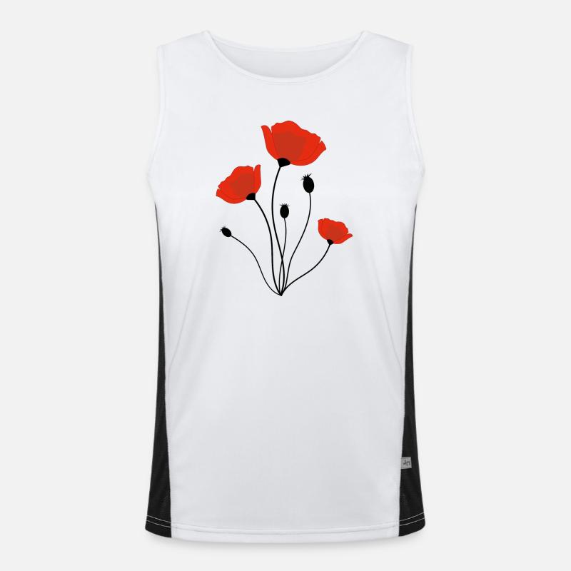Mohnblume Funktionelles Kontrast-Tank Top für Männer 