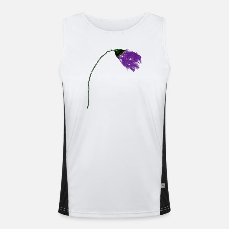 Violet flower with abstract surface Men's Functional Contrast Tank Top 