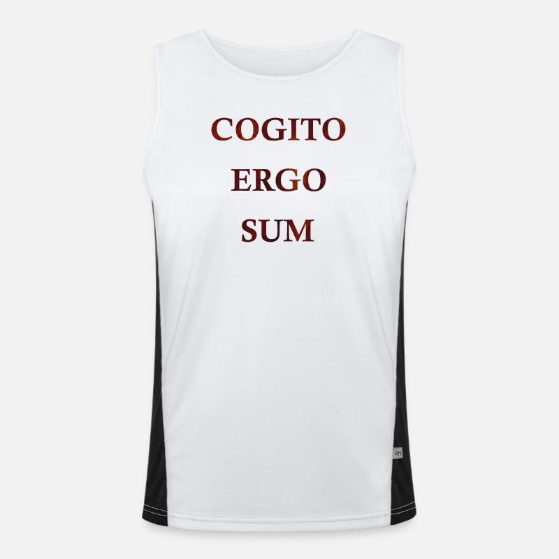 Cogito Ergo Sum Funktionelles Kontrast-Tank Top für Männer 