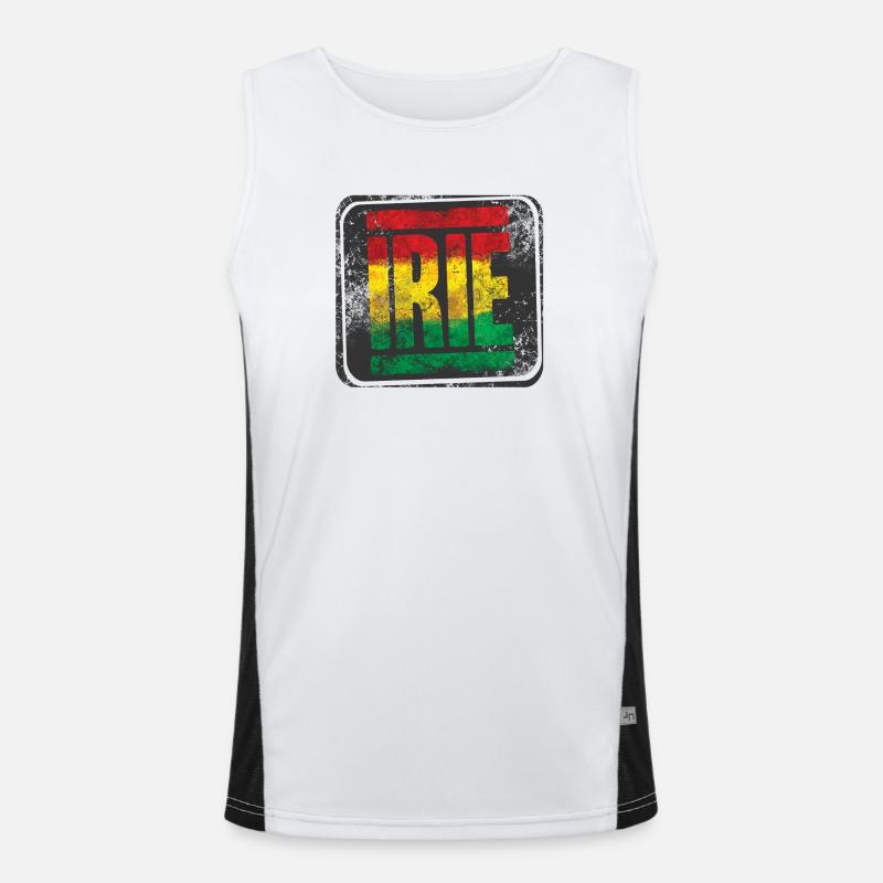 Authentic Rasta design with gradient - Men's Functional Contrast Tank Top  - white/black