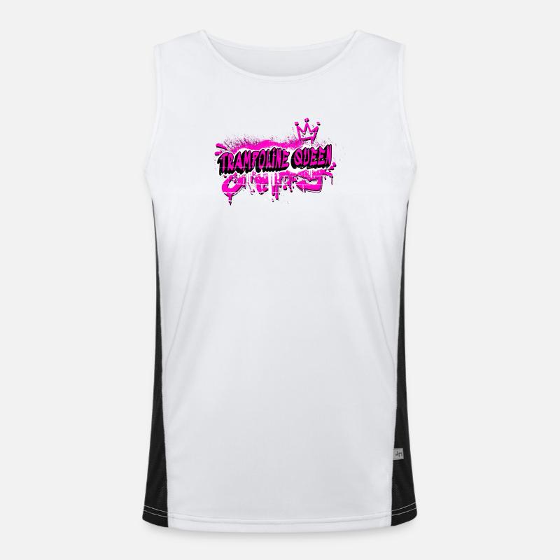 Trampoline Graffiti Queen Design Funktionelles Kontrast-Tank Top für Männer 