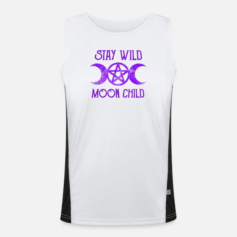 Wicca Stay Wild Moon Child Funktionelles Kontrast-Tank Top für Männer 