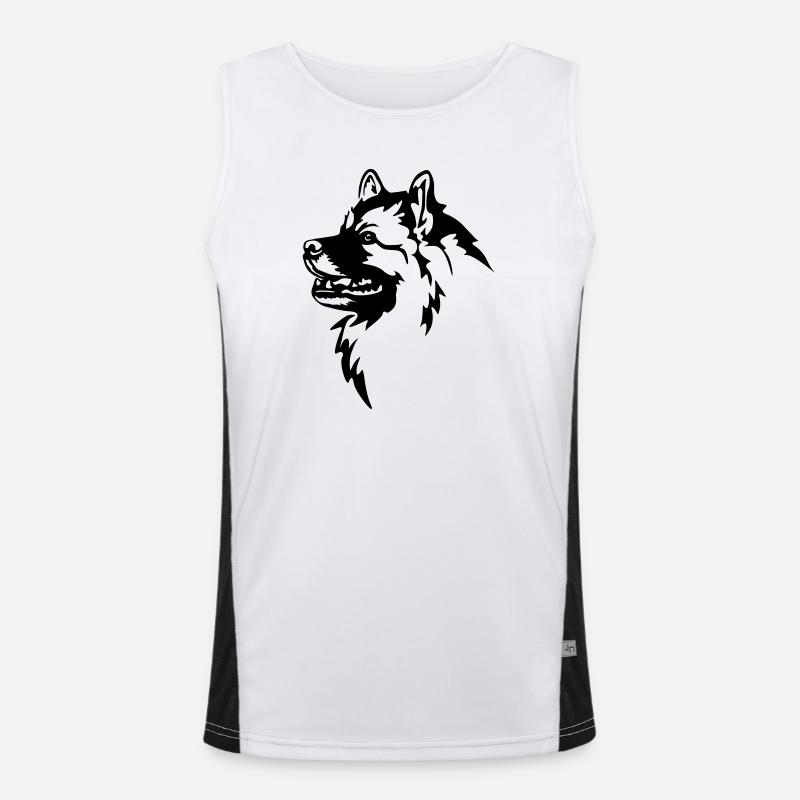Tête de Wolfsspitz Débardeur respirant contrasté Homme 