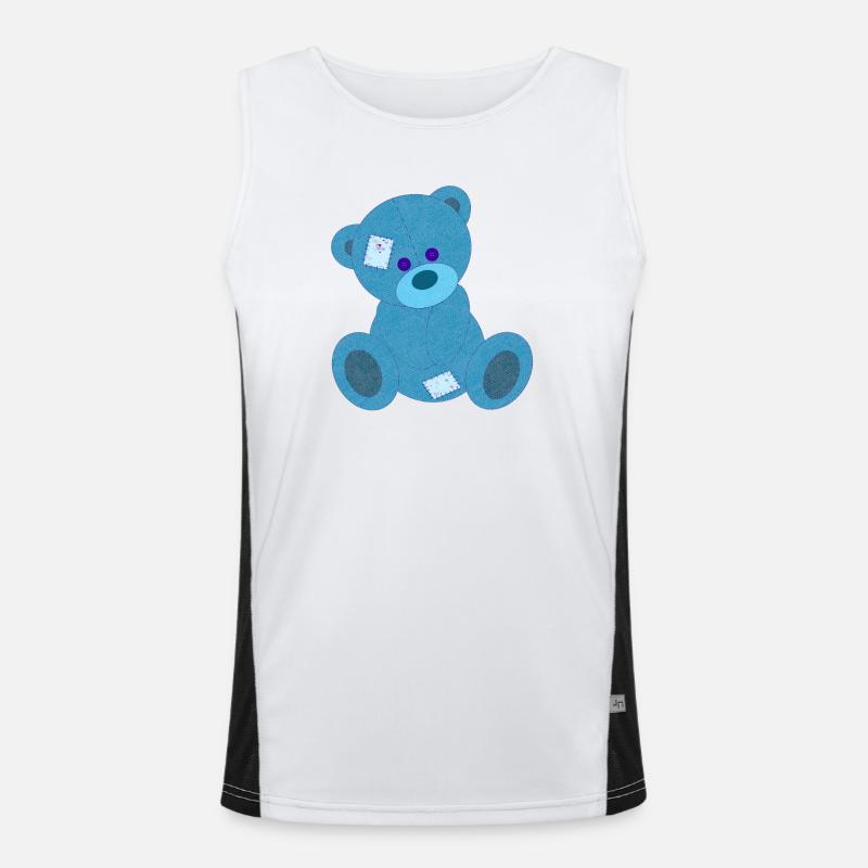 Blauer Bär Funktionelles Kontrast-Tank Top für Männer 
