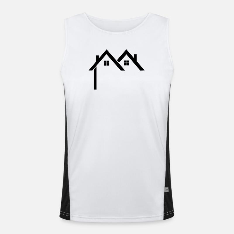 Wohngebiet Logo Häuser Funktionelles Kontrast-Tank Top für Männer 