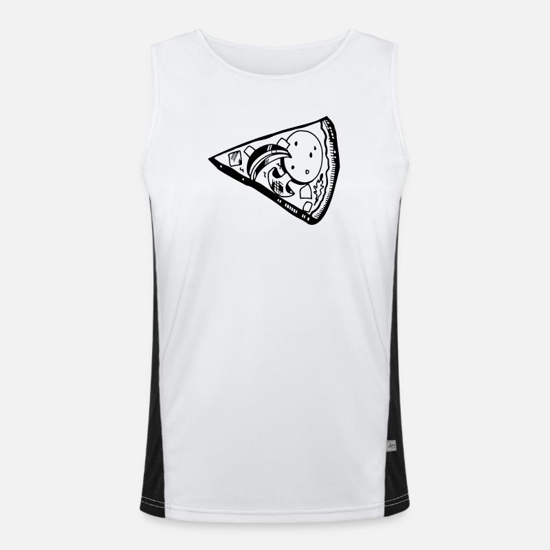 Pizza Slice Pärchen Valentinstag Essen Love Funktionelles Kontrast-Tank Top für Männer 