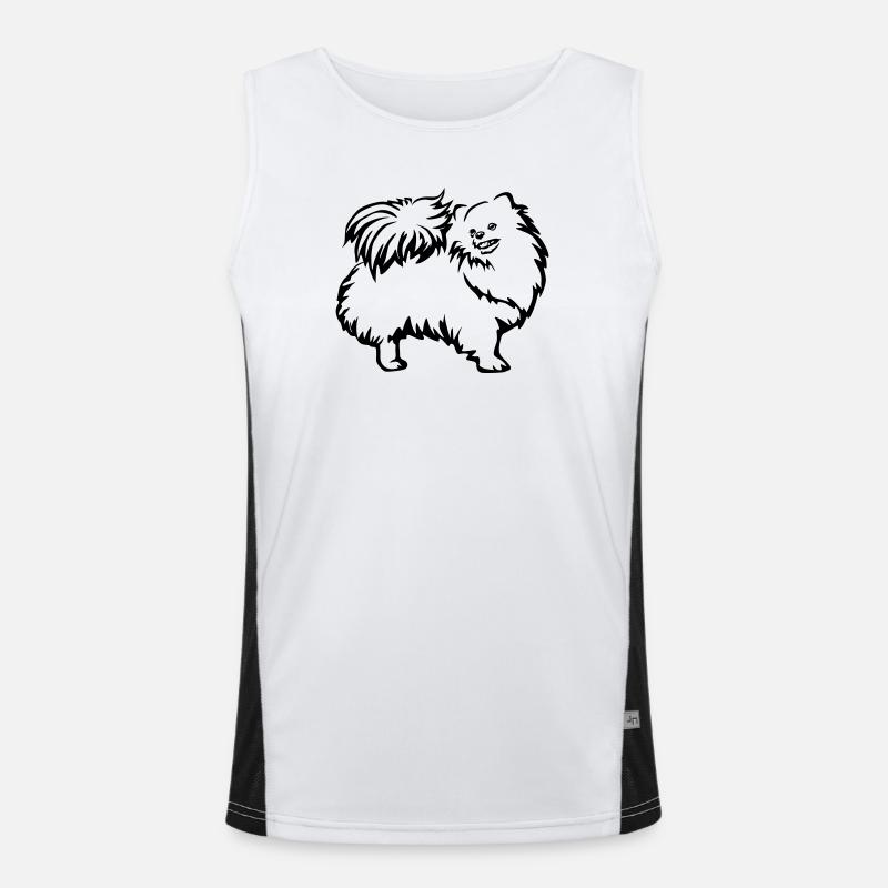 Dwarf spitz - Men's Functional Contrast Tank Top  - white/black