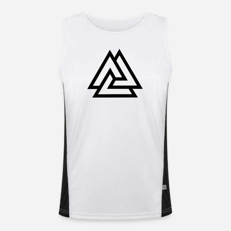 Valknut-Knoten im Kampf gefallen Funktionelles Kontrast-Tank Top für Männer 