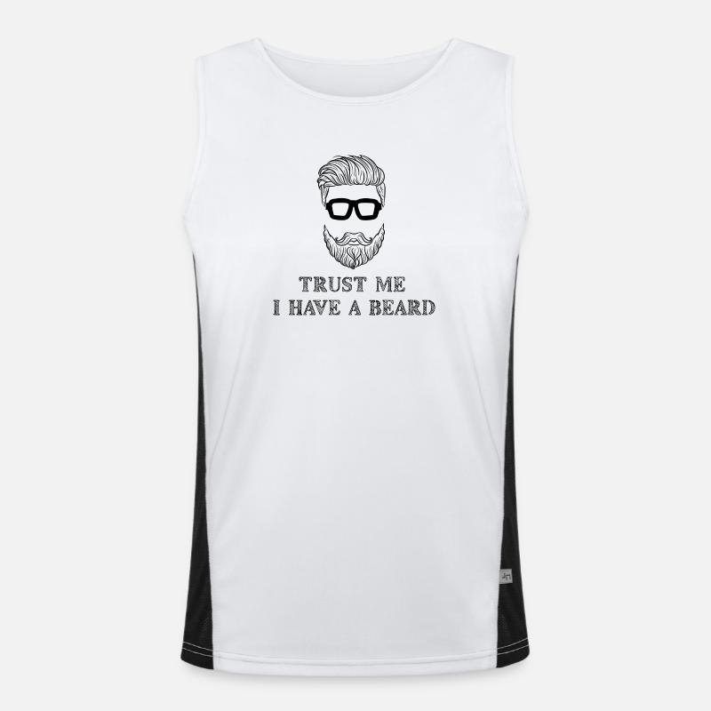 Beard Wearer Beard Statement Mustache Humorous Men's Functional Contrast Tank Top 