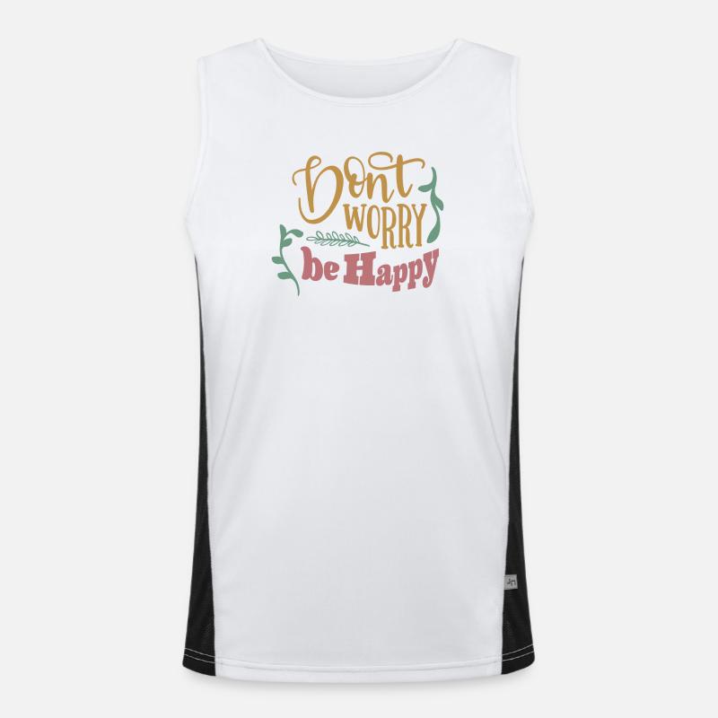 Dont worry be happy Funktionelles Kontrast-Tank Top für Männer 