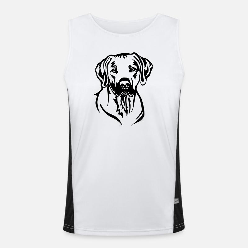 Rhodesian Ridgeback Head - Men's Functional Contrast Tank Top  - white/black