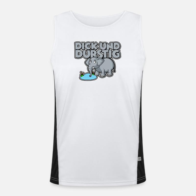 Dick und durstig Funktionelles Kontrast-Tank Top für Männer 