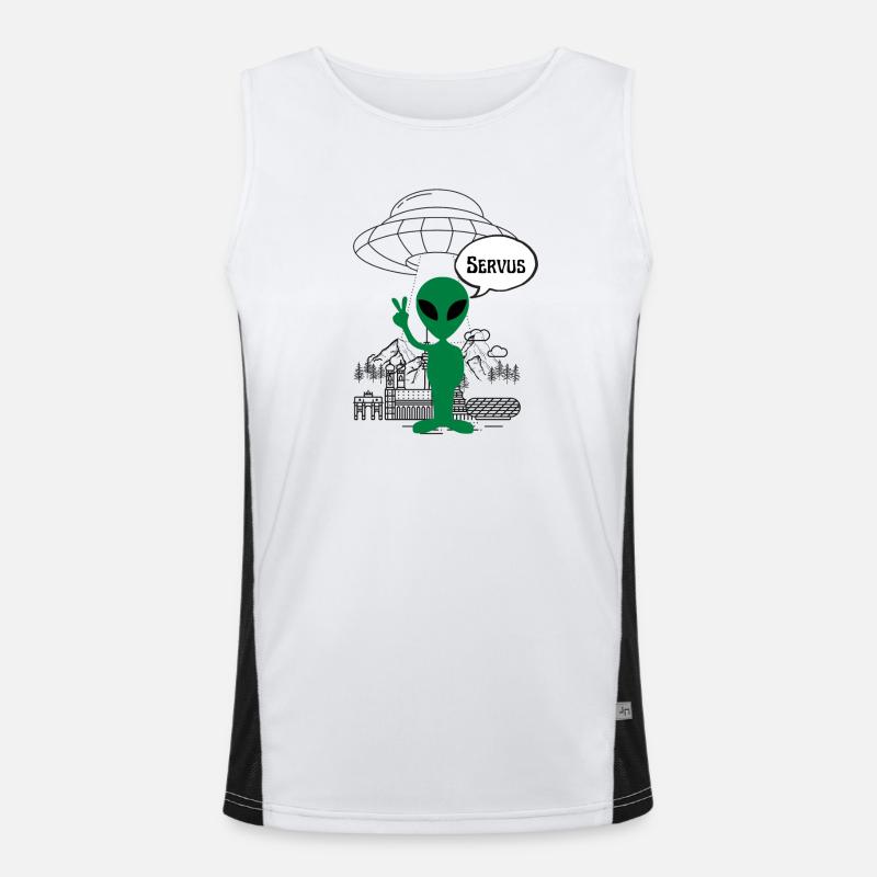 Servus Alien ART Funktionelles Kontrast-Tank Top für Männer 