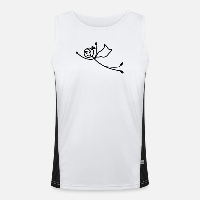 Super jung oder Mann fliegt schnell mit Umhang Funktionelles Kontrast-Tank Top für Männer 