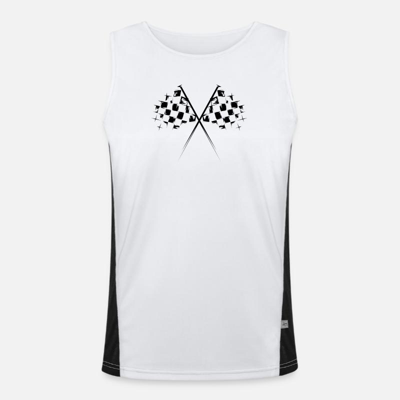 Icône du drapeau de course Illustration Icône du drapeau à damier Débardeur respirant contrasté Homme 