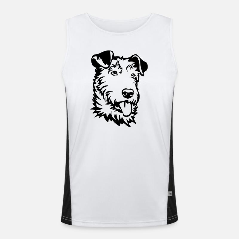 Irish Terrier Head Men's Functional Contrast Tank Top 