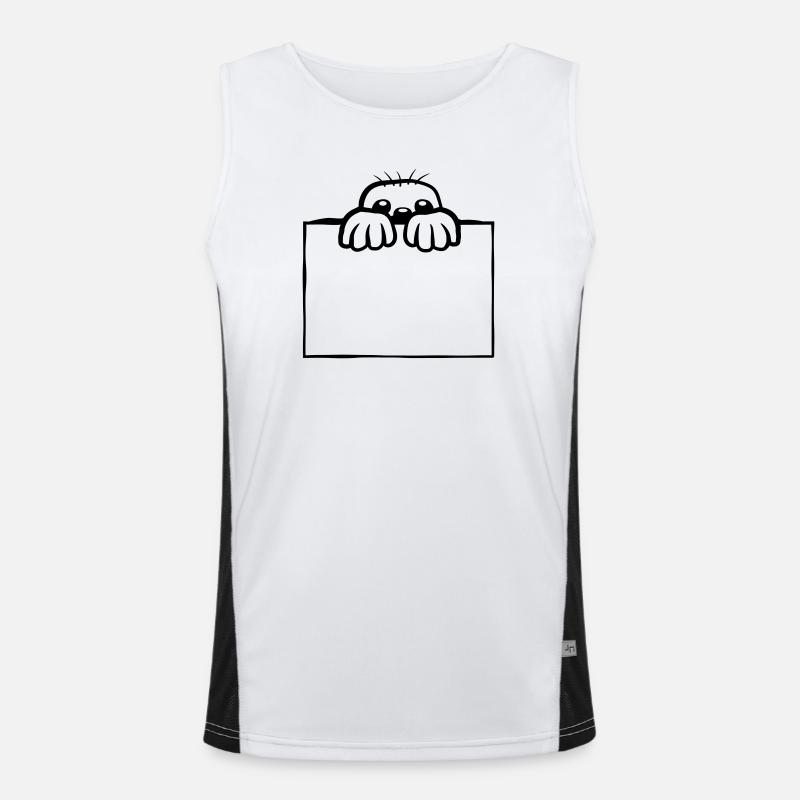 Shield Mole Design - Men's Functional Contrast Tank Top  - white/black