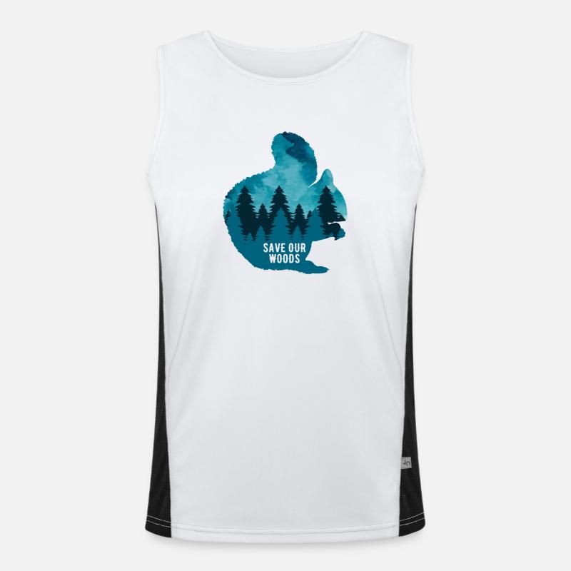 Climate Change Environmental Protection Squirrel Men's Functional Contrast Tank Top 