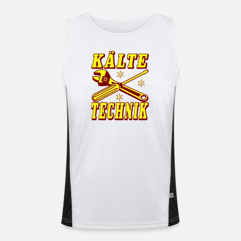 Kälte Technik Retro Design Funktionelles Kontrast-Tank Top für Männer 