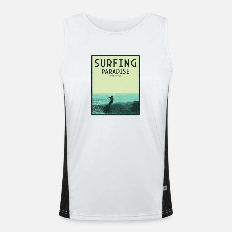 Paradis du surf à Honolulu Débardeur respirant contrasté Homme 