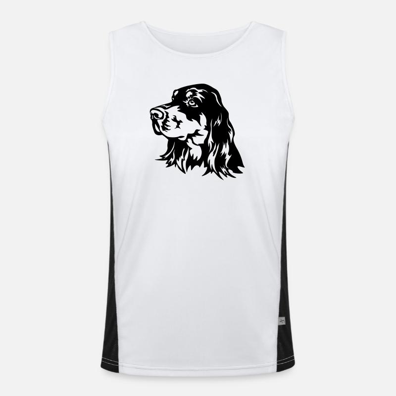 Gordon Setter Head - Men's Functional Contrast Tank Top  - white/black