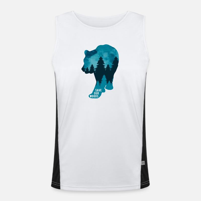 Climate Change Environmental Protection Bear Men's Functional Contrast Tank Top 