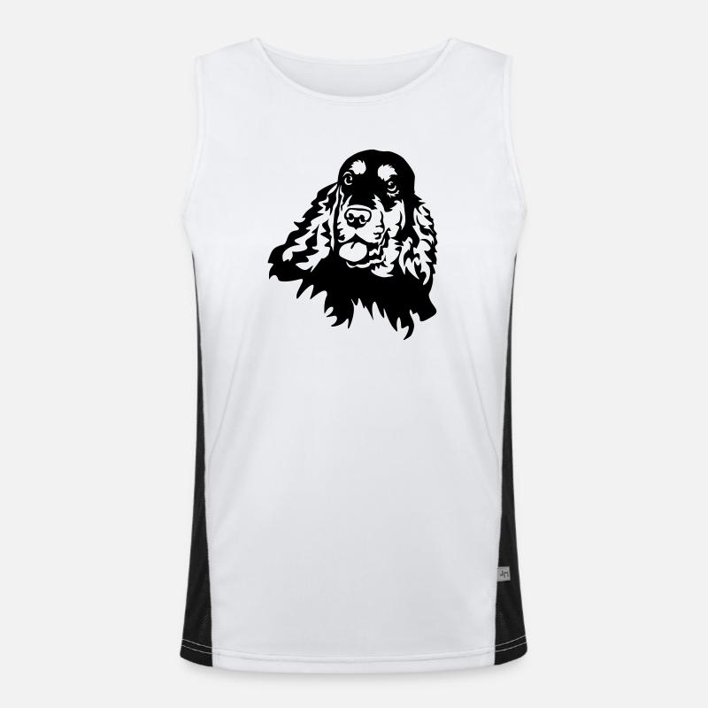 Cocker Spaniel Head - Men's Functional Contrast Tank Top  - white/black