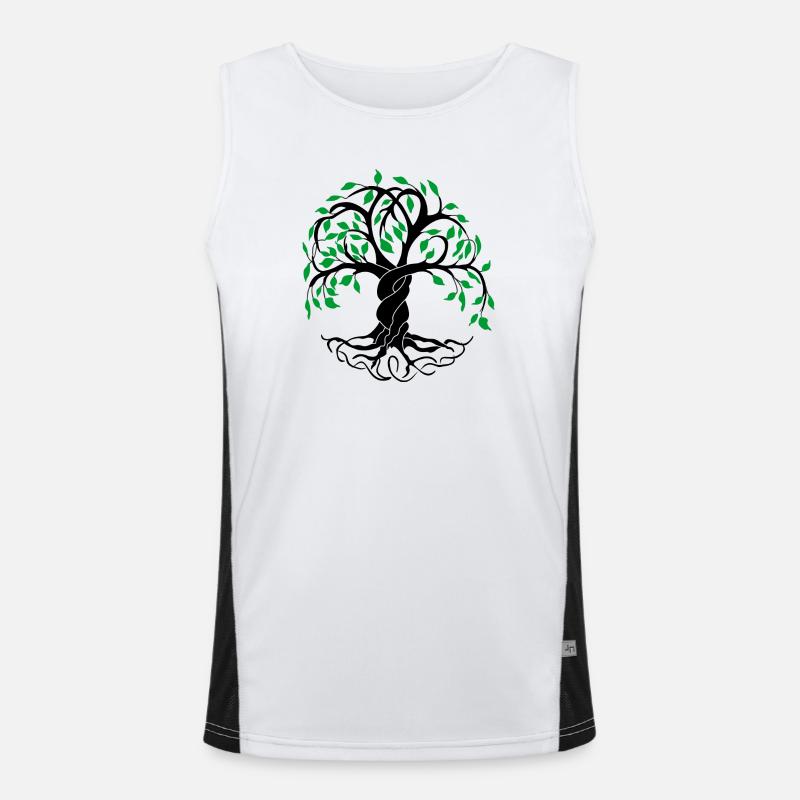 Yggdrasil livets træ - Funktionel kontrast tanktop til herrer  - hvid/sort