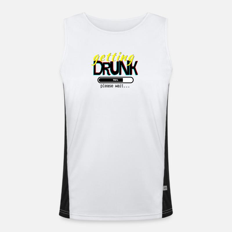 Getting drunk, please wait. - Men's Functional Contrast Tank Top  - white/black