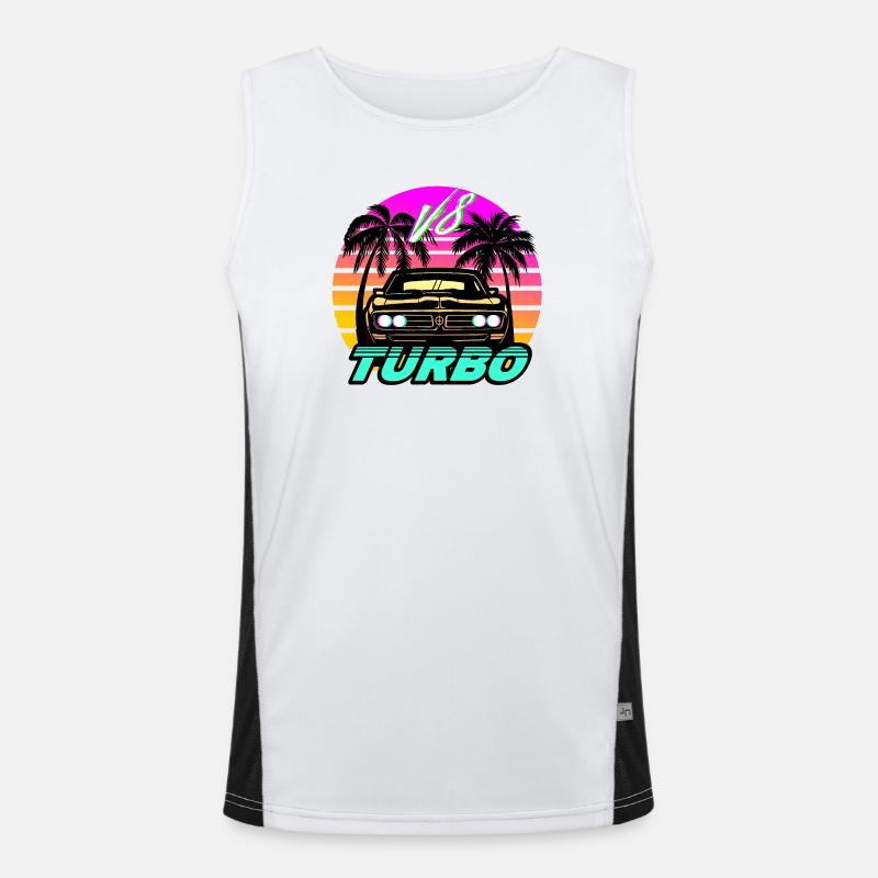 Synthwave Auto Turbo V8 Men's Functional Contrast Tank Top 