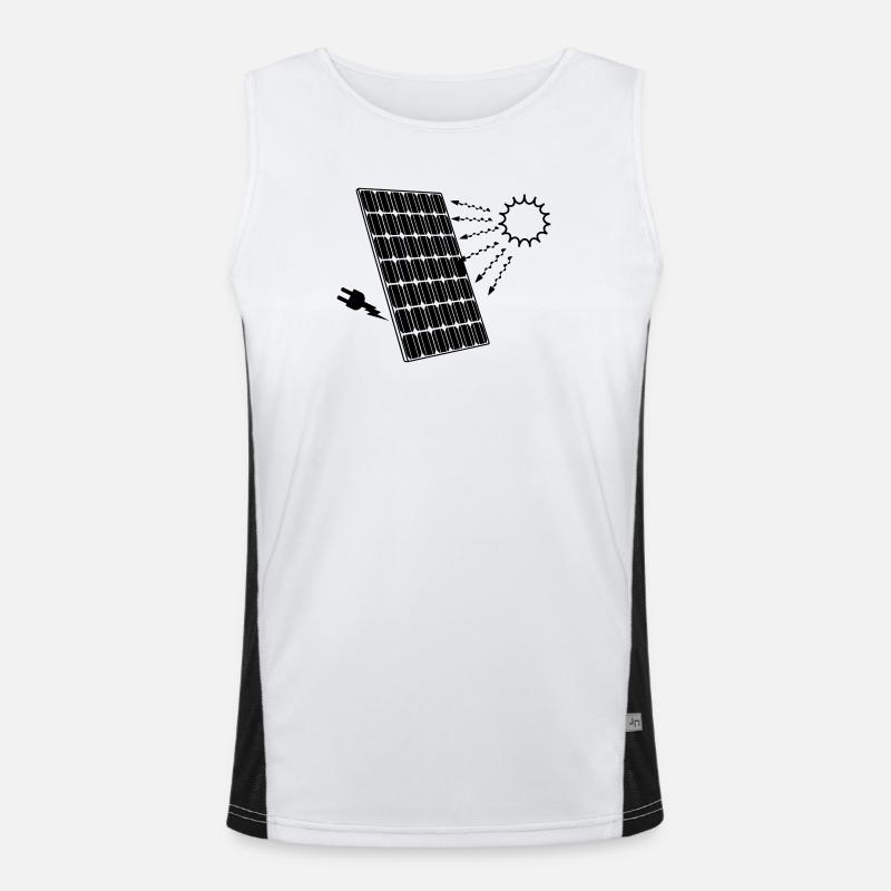 Solar panel with sun Men's Functional Contrast Tank Top 
