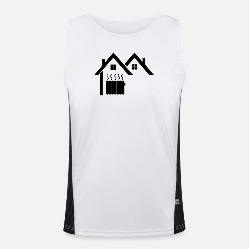 House heating central heating central heating logo Men's Functional Contrast Tank Top 