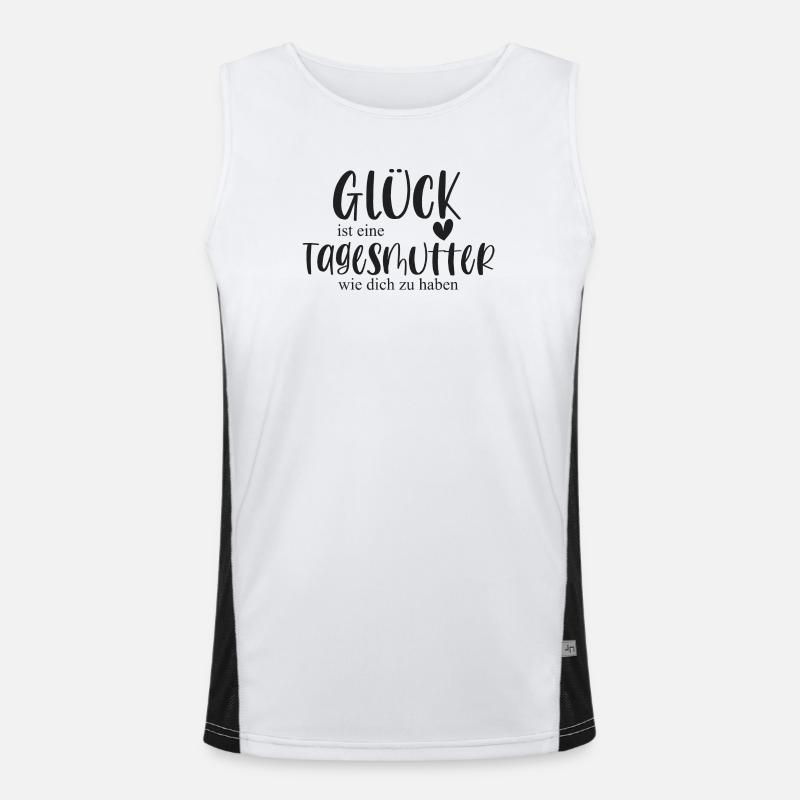 Tagesmutter Geschenk Danke Funktionelles Kontrast-Tank Top für Männer 