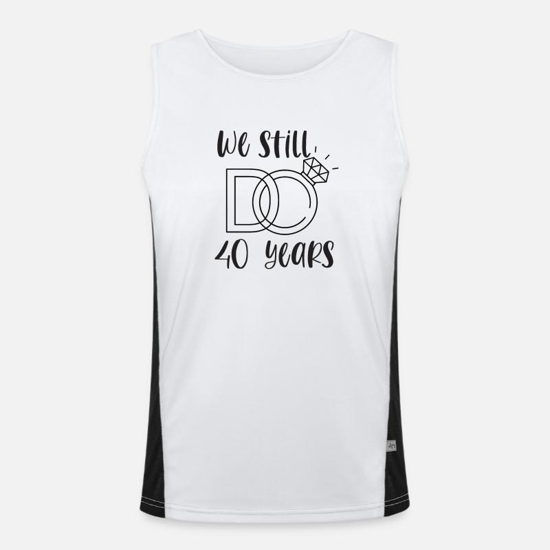 40th Wedding Anniversary Ruby Wedding Wedding Gift - Men's Functional Contrast Tank Top  - white/black