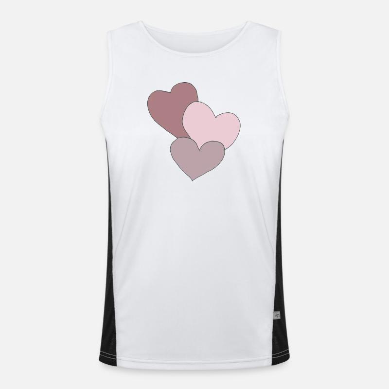 herzen drei Funktionelles Kontrast-Tank Top für Männer 
