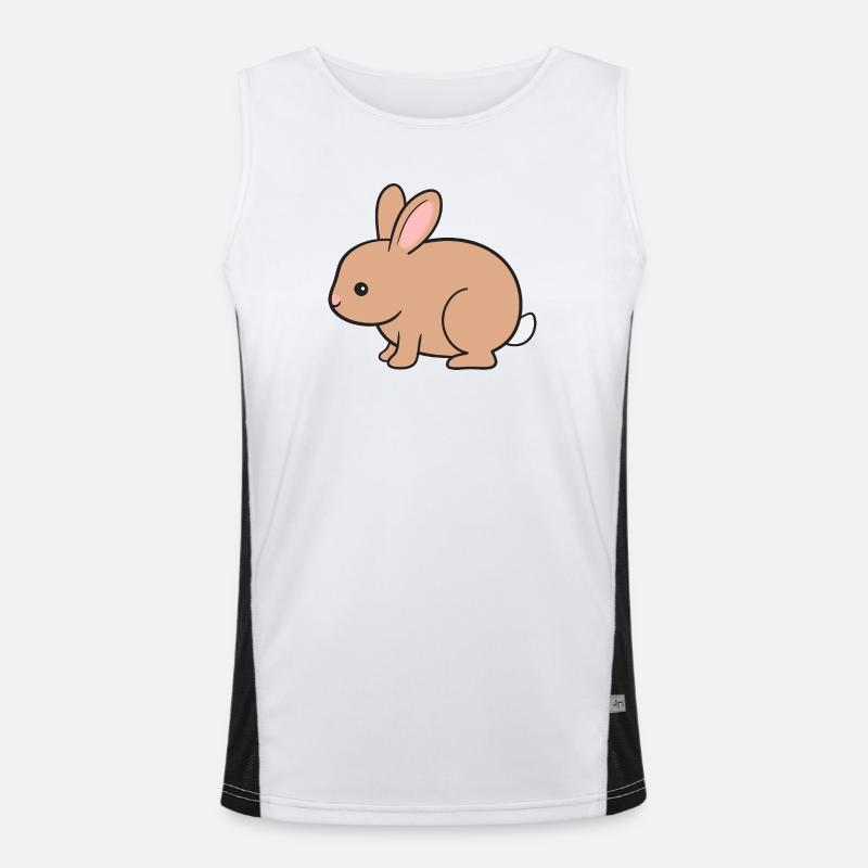 Rabbit Rabbit - Men's Functional Contrast Tank Top  - white/black