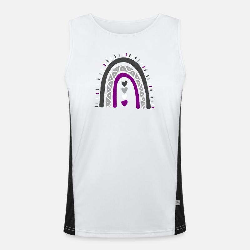 Boho Rainbow Ace Pride asexué Débardeur respirant contrasté Homme 