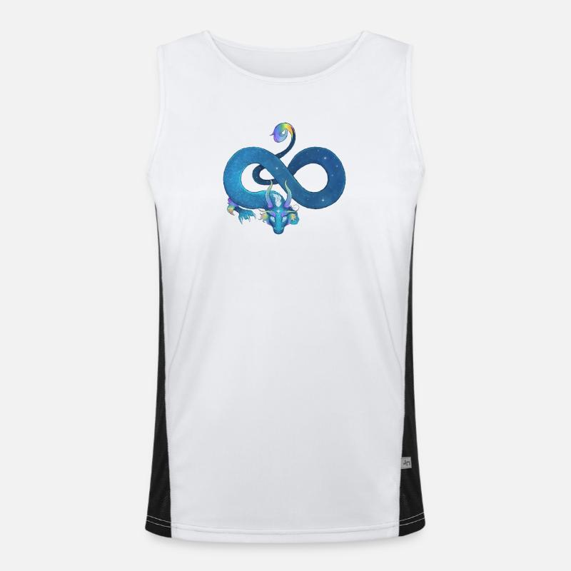 Blue Ink Spirits - Unendlicher Regenbogen Blauer Drache Funktionelles Kontrast-Tank Top für Männer 