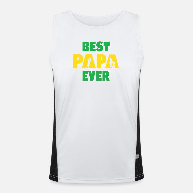 Bester Papa aller Zeiten Funktionelles Kontrast-Tank Top für Männer 