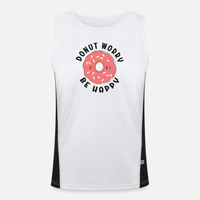 Donut Sorge Sei glücklich Funktionelles Kontrast-Tank Top für Männer 
