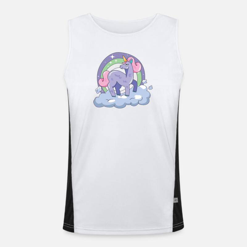 Einhorn auf Wolke sieben Funktionelles Kontrast-Tank Top für Männer 