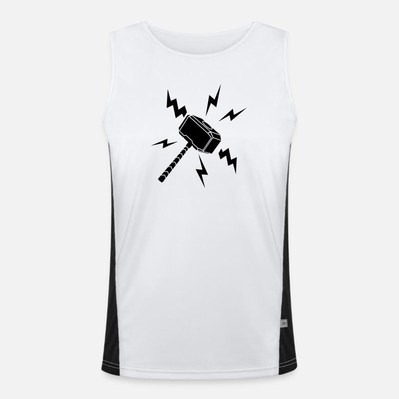 Thor-Hammer mit Blitz Funktionelles Kontrast-Tank Top für Männer 