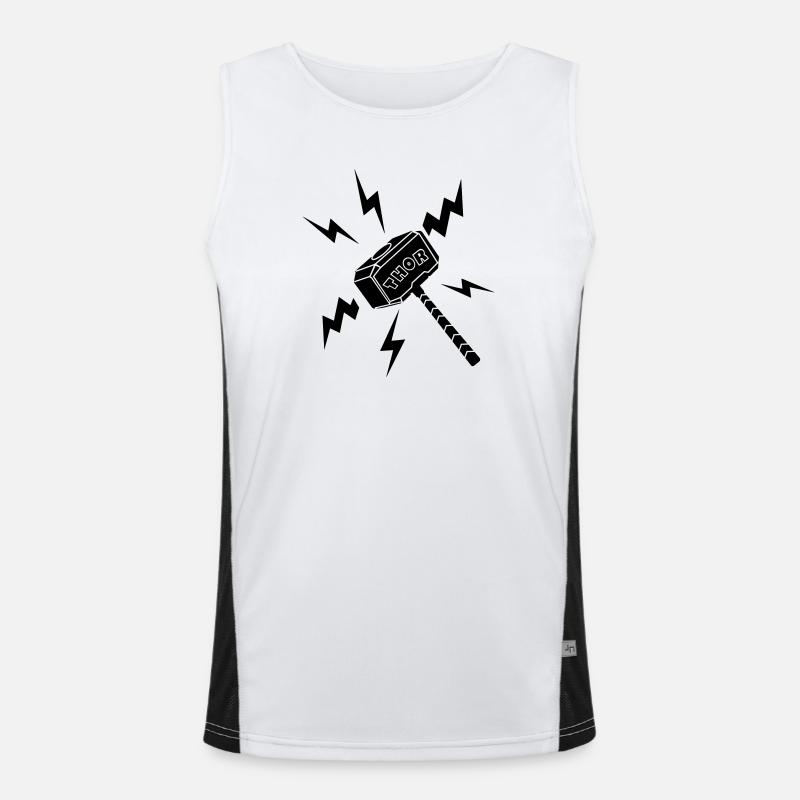 Thor-Hammer mit Text THOR Funktionelles Kontrast-Tank Top für Männer 