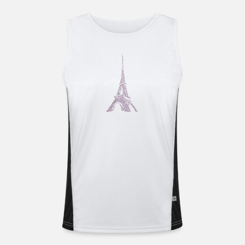 Paris Eiffelturm Funktionelles Kontrast-Tank Top für Männer 