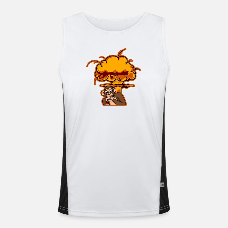 Monkey On The Button Funktionelles Kontrast-Tank Top für Männer 